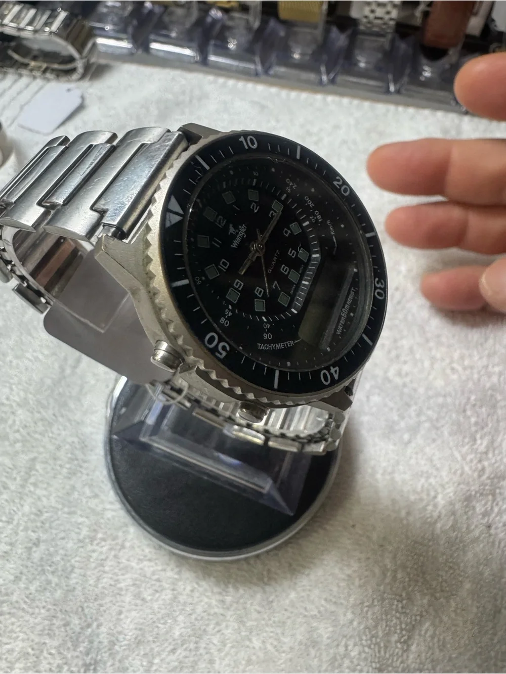 Wrangler Black and Silver Analog-Digital Sport Watch